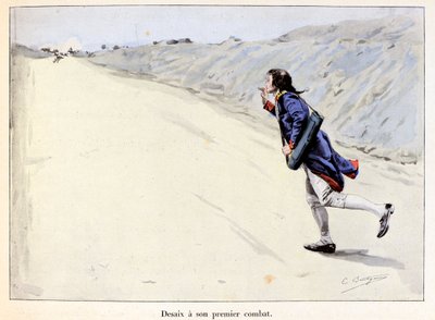Desaix má svůj první boj: Charles Antoine Desaix de Veygoux (1768-1800) zajme vězně v Landau in der Pfalz (Německo), zatímco armáda ustupuje - ilustrace Emile Boutigny (1853-1929) V „Hoche-Marceau-Desaix“ od Theodore Cahu (1854-1928) - Pr od Paul Émile Boutigny