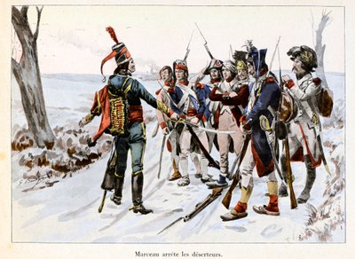 Marceau arrete des deserteurs: Francois-Severin Desgraviers Marceau (1769-1796) zadržuje vojáky republikánské armády ve Vendee (85) - Ilustrace Emile Boutigny (1853-1929) V „Hoche-Marceau-Desaix“ od Theodora Cahu ( 1854-1928) - soukromý plk od Paul Émile Boutigny