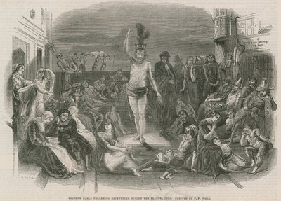 Solomon Eagle káže pokání během moru (rytina) od Paul Falconer Poole