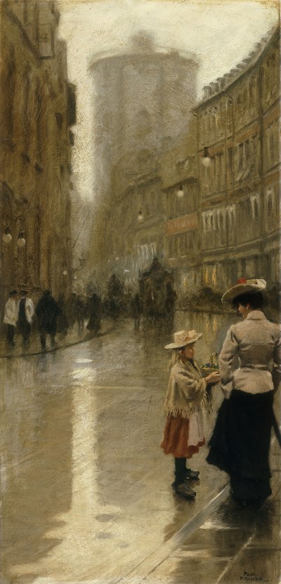 Mladý prodavač květin, od Paul Fischer
