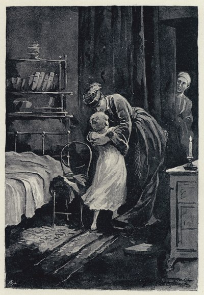 Ilustrace pro Annu Kareninu: Annina ukradená návštěva u jejího dítěte (litho) od Paul Frenzeny