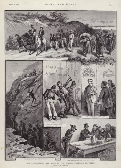 Revoluce v Latinské Americe (litho) od Paul Frenzeny
