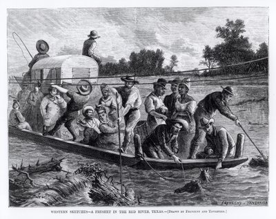 Western Sketches, Freshet in the Red River, Texas, ilustrace z 