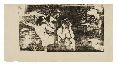 U Černých skal, ze sady pozdních dřevotisků od Paul Gauguin