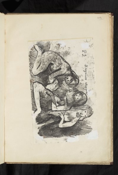 Před a po - fragment Narození Páně od Paul Gauguin