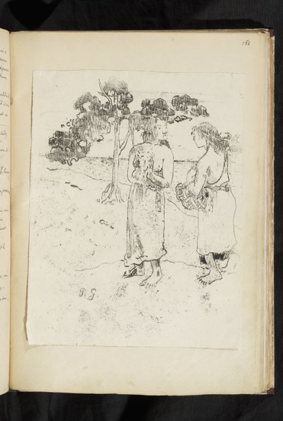 Před a po - Dvě ženy konverzující v krajině od Paul Gauguin