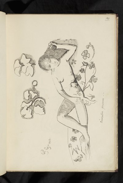 Před a po - kresba "Dekorativní osoba" od Paul Gauguin