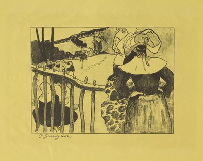 Bretonské ženy stojící u plotu, 1889 od Paul Gauguin