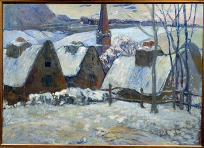 Bretaňská vesnice pod sněhem v roce 1894. Malba Paula Gauguina (1848 - 1903) od Paul Gauguin
