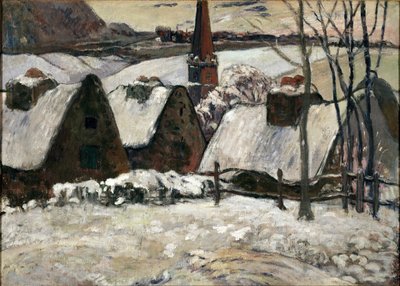 Bretonská vesnice pod sněhem (olej na plátně od Paul Gauguin