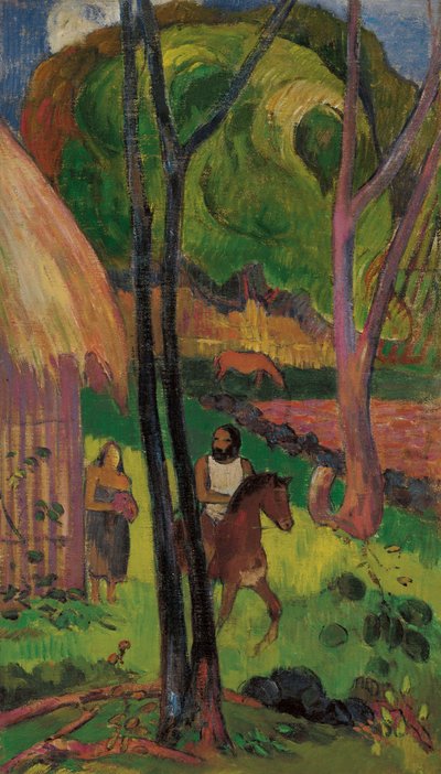 Jezdec před chatou, 1902. od Paul Gauguin