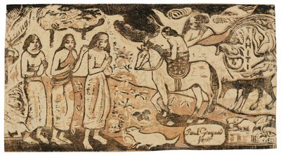 Změna bydliště, ze Suite pozdních dřevotisků od Paul Gauguin