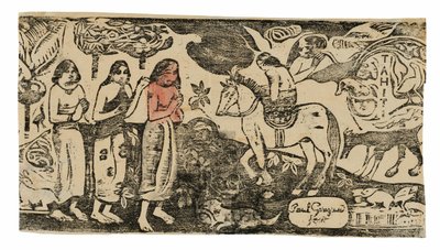 Změna bydliště, ze Suite pozdních dřevotisků od Paul Gauguin