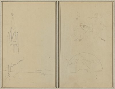Kostelní věž; Náčrt ventilátoru [recto] od Paul Gauguin