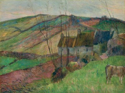 Chaty na úbočích Mont Sainte-Marguerite; Chaty na straně Montagne Sainte-Marguerite, 1888 od Paul Gauguin