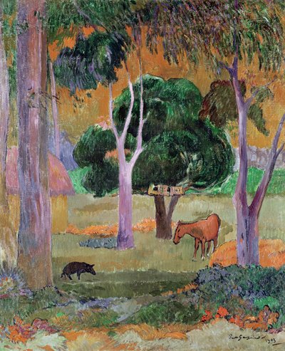 Dominikánská krajina aneb Krajina s prasetem a koněm, 1903 od Paul Gauguin