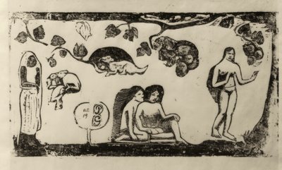 Ženy, zvířata a listí od Paul Gauguin