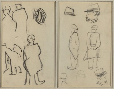 Figurální studie; Studie vojáků [verso] od Paul Gauguin