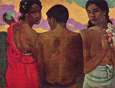 Francouzsky: Trois Tahitiens, neboli konverzace Tři Tahiťané od Paul Gauguin