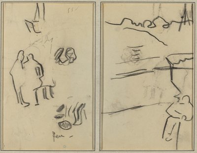 Skupina lidských forem; Muž sedící [recto] od Paul Gauguin