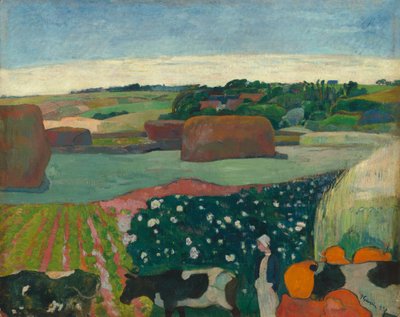 Kupky sena v Bretani od Paul Gauguin