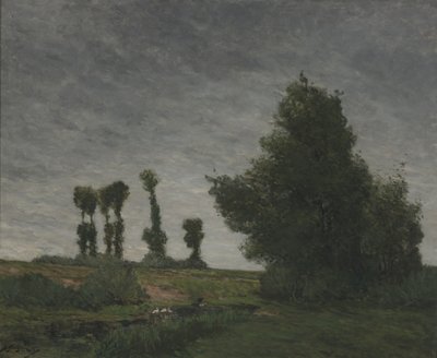 Krajina s topoly (olej na plátně) od Paul Gauguin