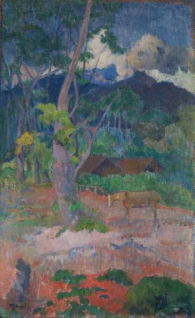 Krajina s koněm od Paul Gauguin