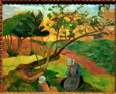 Krajina se dvěma bretonskými ženami od Paul Gauguin
