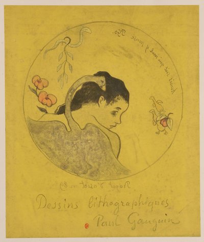 Léda: Entwurf für einen Teller od Paul Gauguin