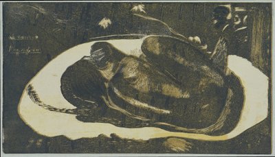 Ležící dívka se bojí duchů mrtvých Viděno duchy mrtvých Mauao tupapau (název na objektu) od Paul Gauguin