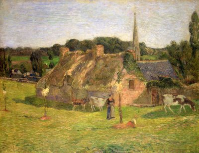 Lollichonovo pole a kostel Pont-Aven, 1886 od Paul Gauguin