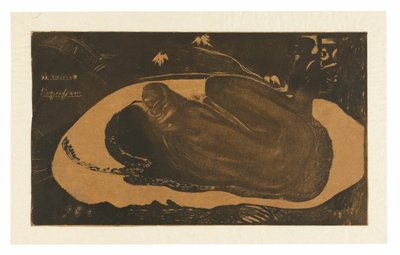 Manau tupapau (Myslí na ducha nebo Duch myslí na ni), ze suity Noa Noa od Paul Gauguin