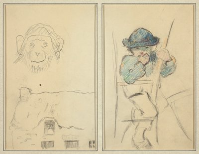 Opice a chalupa; Malý bretonský chlapec [recto] od Paul Gauguin