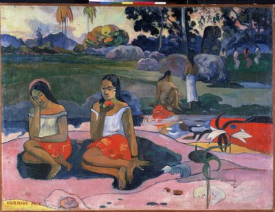 ""Nave Nave Moe"" (Posvátné jaro: Sladké sny) Obraz Paula Gauguina (1848-1903) (Post-impresionismus) 1894 Rozměr. 73x98 cm Petrohrad, muzeum Ermitáže od Paul Gauguin
