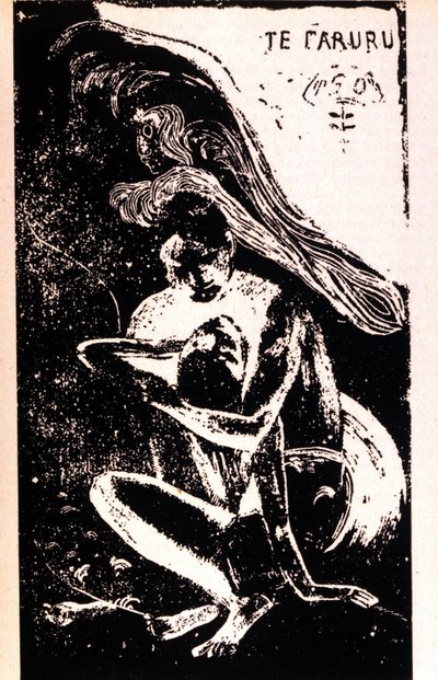 Paul Gauguin „“Te Faruru“““ (milují se). Xylografie tahitského období od Paula Gauguina (1848 - 1903). 1891 - 1897. od Paul Gauguin