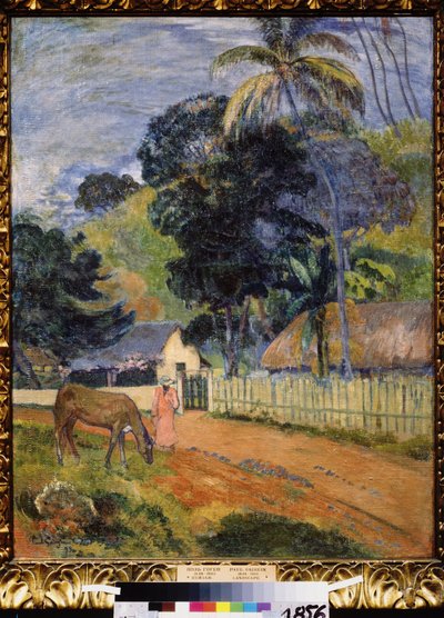 "Krajina, kůň na cestě" (Krajina. Kůň na cestě) Malba Paula Gauguina (1848-1903) 1899 Post-impresionismus Rozměr. 94x73 cm Puškinovo muzeum Moskva od Paul Gauguin