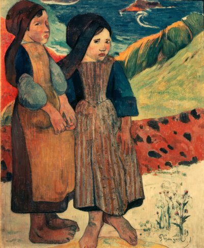 Malí Bretonci u moře od Paul Gauguin