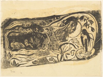 Talíř s hlavou rohatého ďábla (Planche au diable cornu) od Paul Gauguin