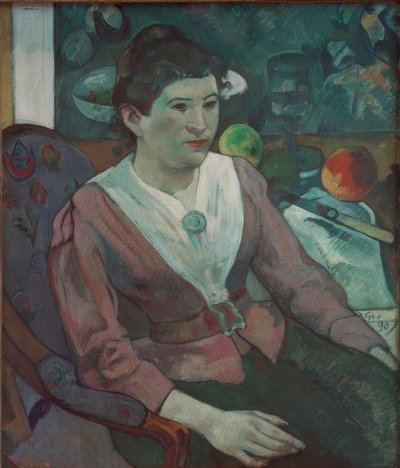 Portrét ženy v zátiší od Cézanna - Marie Derr od Paul Gauguin