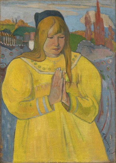 Modlící se bretaňská dívka / Mladá křesťanská dívka od Paul Gauguin
