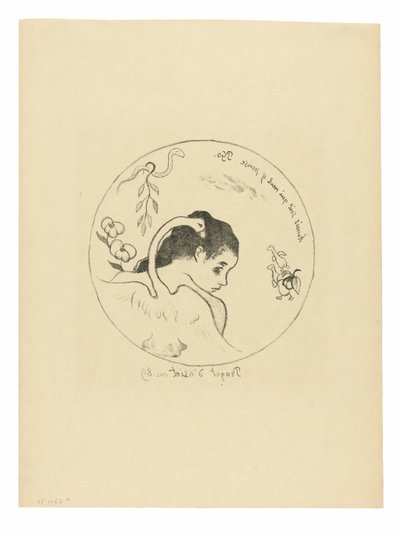 Projet d’assiette (Leda) (Design for a Tale [Leda]), frontispis z Volpini Suite od Paul Gauguin