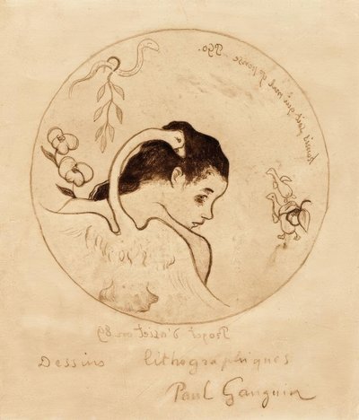 Projekt na talíř - Leda a labuť od Paul Gauguin