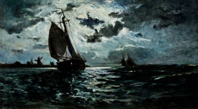 Plachetnice v měsíčním světle. od Paul Gauguin