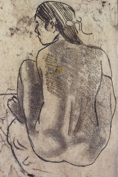 Sedící tahitský akt zezadu, kolem roku 1902 od Paul Gauguin