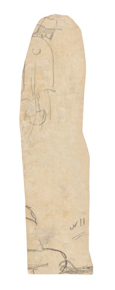 Skica muže s kloboukem a fragment ženského ramene od Paul Gauguin