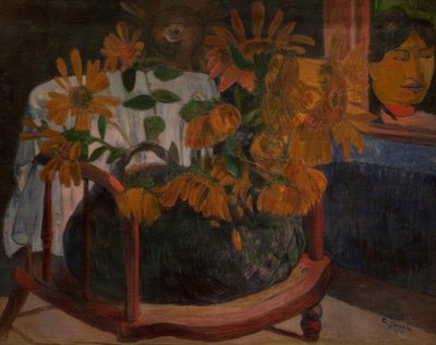 Slunečnice na křesle od Paul Gauguin