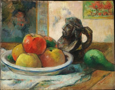 Zátiší s jablky, hruškami a džbánem od Paul Gauguin