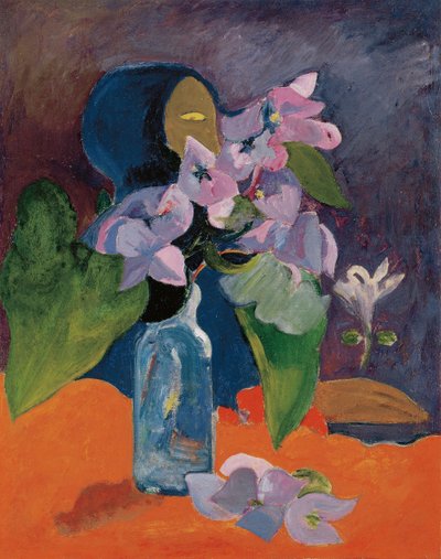 Zátiší s květinami a idolem od Gauguina, Paul Eugene Henri (1848-1903). Olej na plátně, cca 1892, Rozměr: 40,3x32. Kunsthaus Zuerich od Paul Gauguin