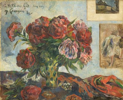 Zátiší s pivoňkami od Paul Gauguin