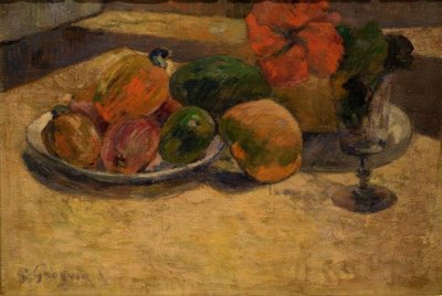 Zátiší s mangem a ibiškem od Paul Gauguin